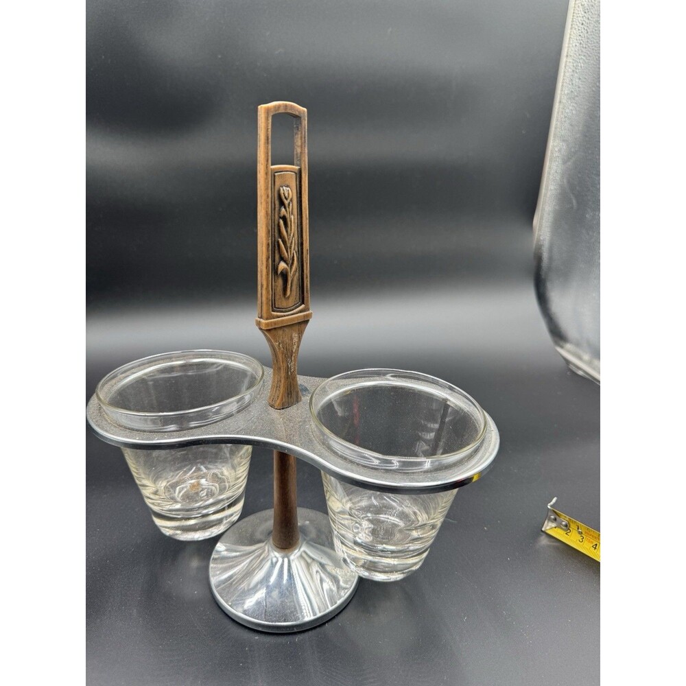 Vintage MCM Kromex Condiment /Dressing / Relish Serving Caddy- Tray- Lazy Susan